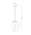 Lampy wiszące pojedyncze - Azzardo PAMELA 27 BRASS Bursztynowy/Mosiądz 1xLED LED wisząca AZ6185 - product 3