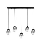 Lampy wiszące na listwie - Azzardo PAMELA 11 LINE 5 SMOKY Dymiony/Czarny 5xLED LED wisząca AZ6269 - product 1