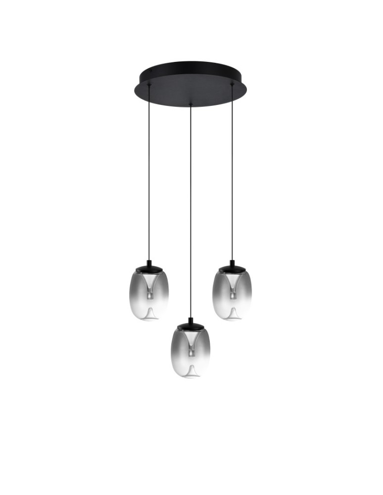 Lampy wiszące potrójne - Azzardo PAMELA 11 ROUND 3 SMOKY Dymiony/Czarny 3xLED LED wisząca AZ6268 - product kolory-swiatla.pl 2