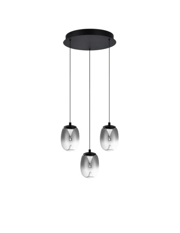 Azzardo PAMELA 11 ROUND 3 SMOKY Dymiony/Czarny 3xLED LED wisząca AZ6268