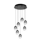 Lampy wiszące LED - Azzardo PAMELA 11 ROUND 7 SMOKY Dymiony/Czarny 7xLED LED wisząca AZ6270 - product 1