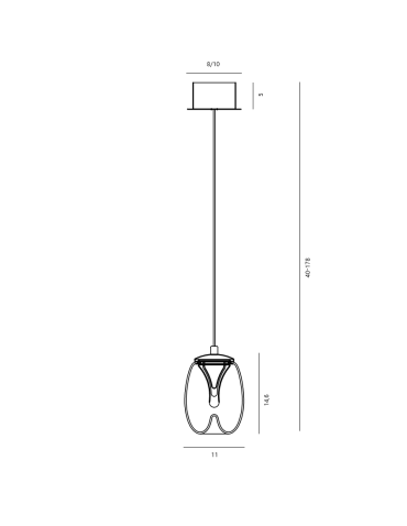Azzardo PAMELA 11 SMOKY Dymiony/Czarny 1xLED LED wisząca AZ6267 - produkt 2