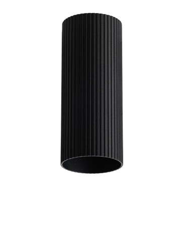 Azzardo LUCAS RIBBED TUBE 20 BK Czarny Mat Klosz Ryflowany Tuba do Skompletowania Lampy AZ6399