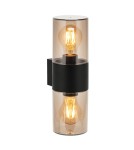 Kinkiety zewnętrzne - Azzardo HAGER 2 WALL IP54 BK Czarny/Dymiony 2xE27 Kinkiet Zewnętrzny AZ5864 - product 1
