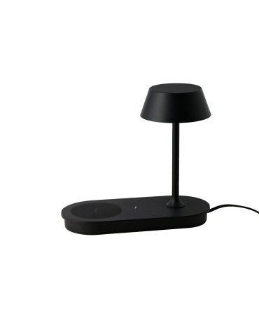 Azzardo FINO TABLE DIMM NFC CHARGER BK Czarny Mat 1xLED Stołowa z Ładowarką Indukcyjna i Gniazdem USB Ściemniana AZ5913