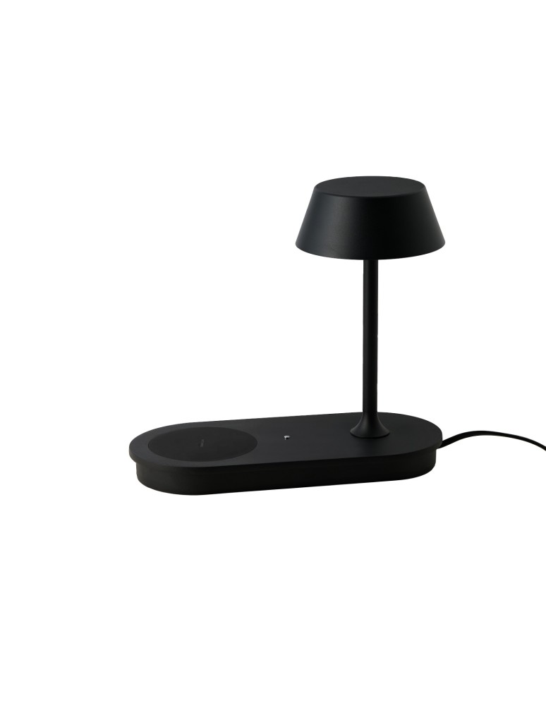 Azzardo FINO TABLE DIMM NFC CHARGER BK Czarny Mat 1xLED Stołowa z Ładowarką Indukcyjna i Gniazdem USB Ściemniana AZ5913