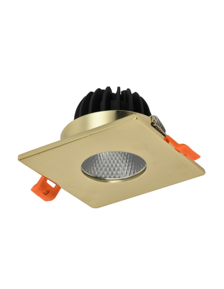 Azzardo CLEAN S IP44 7W CCT SWITCH WH Złoty Połysk/Transparentny 1xLED Podtynkowa Hermetyczna Przełącznik Zmiany Barwy AZ5991