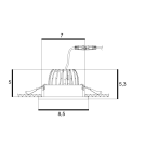 Lampy podtynkowe hermetyczne - Azzardo CLEAN S IP44 7W CCT SWITCH WH Złoty Połysk/Transparentny 1xLED Podtynkowa Hermetyczna Przełącznik Zmiany Barwy AZ5991 - product 2