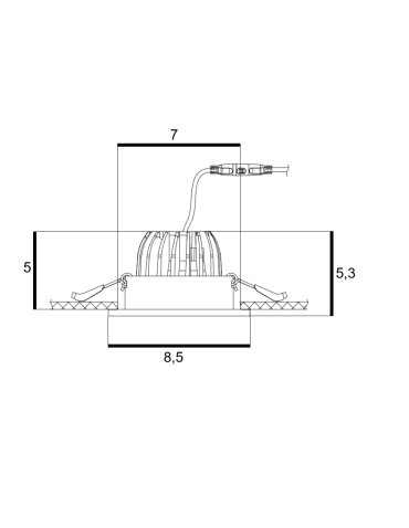 Azzardo CLEAN S IP44 7W CCT SWITCH WH Złoty Połysk/Transparentny 1xLED Podtynkowa Hermetyczna Przełącznik Zmiany Barwy AZ5991 - produkt 2