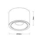 Lampy sufitowe downlighty - tuby - Azzardo COSTA TOP 12W CCT SWITCH BK Czarny Mat 1xLED Lampa Natynkowa Przełącznik Zmiany Barwy Światła AZ6033 - product 4