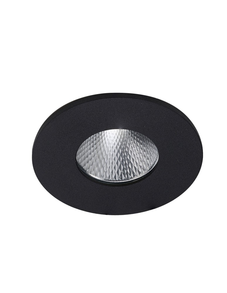 Azzardo CLEAN R IP44 7W CCT SWITCH BK Czarny Mat/Transparentny 1xLED Podtynkowa Hermetyczna Przełącznik Zmiany Barwy AZ5986