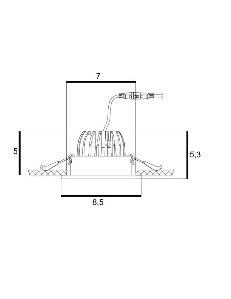 Lampy podtynkowe hermetyczne - Azzardo CLEAN S IP44 7W CCT SWITCH BK Czarny Mat/Transparentny 1xLED Podtynkowa Hermetyczna Przełącznik Zmiany Barwy AZ5989 - product kolory-swiatla.pl 2