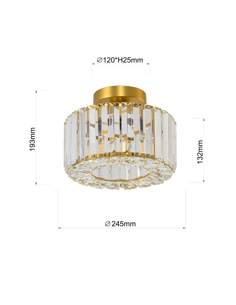 Light Prestige Plafon Galactico złoty 1xE27 LP-2383/1C GD Light Prestige Plafon Galactico złoty 1xE27 LP-2383/1C GD