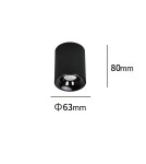 Lampy sufitowe downlighty - tuby - Light Prestige Oprawa natynkowa Tom czarna LED CCT LP-4848/1RM BK - product 2