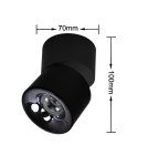 Lampy sufitowe regulowane - spoty - Light Prestige Ruchoma oprawa natynkowa Brema czarna LED CCT LP-2626/1RM BK movable - product 4