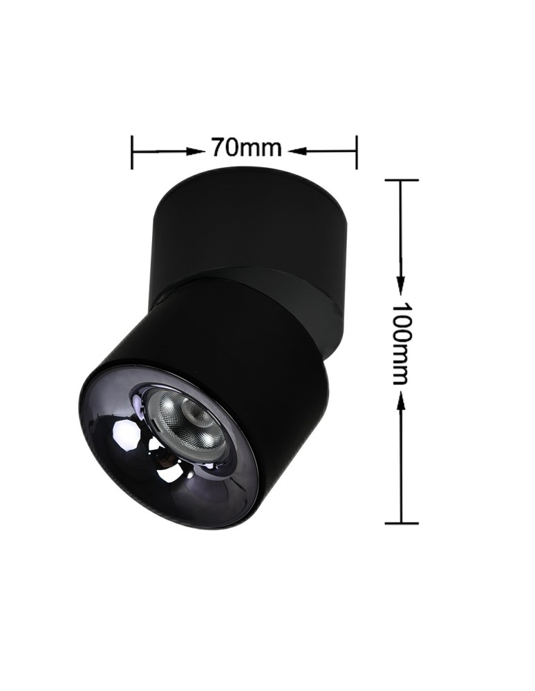 Light Prestige Ruchoma oprawa natynkowa Brema czarna LED CCT LP-2626/1RM BK movable