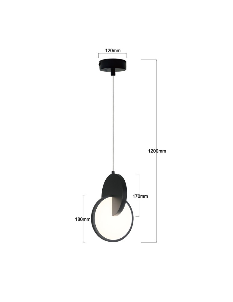 Light Prestige Lampa wisząca Circlo czarna LED CCT LP-1311/1P BK Light Prestige Lampa wisząca Circlo czarna LED CCT LP-1311/1P BK