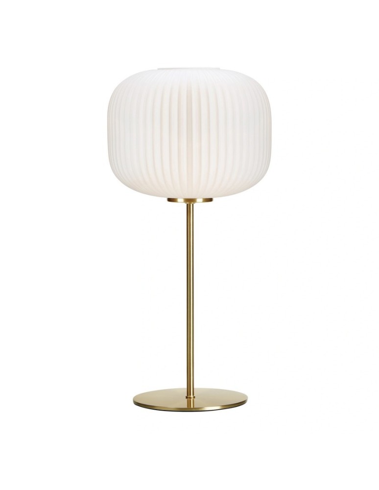 Lampy stołowe w stylu skandynawskim - Markslojd SOBER Stołowa 1L Mosiądz/Biały 107819 - produkt kolory-swiatla.pl 1