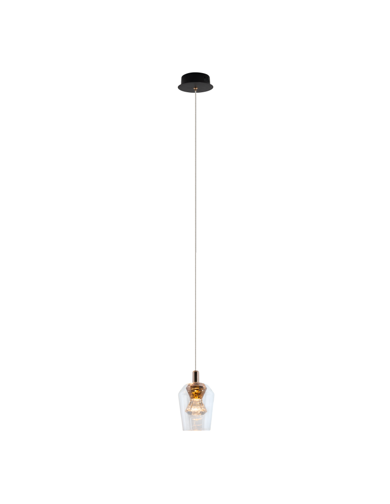 YASKR Lampa Wisząca Tasa 1xLED czarna PL0143-1  Czarny