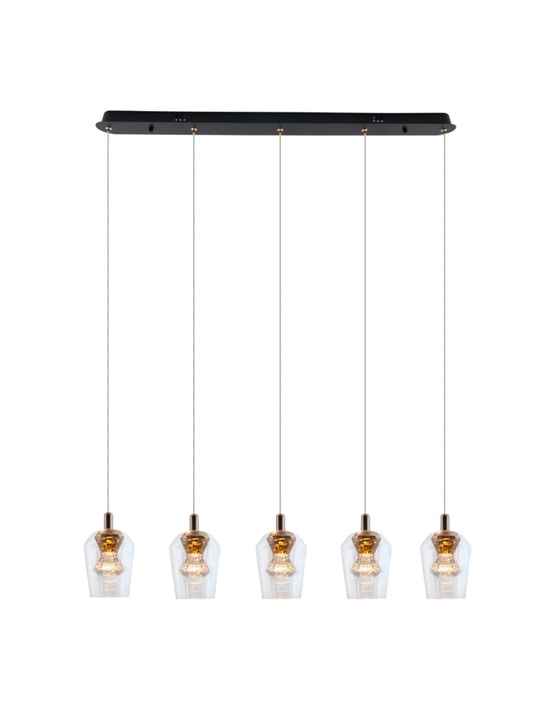 YASKR Lampa Wisząca Tasa 5xLED czarna PL0143-5  Czarny