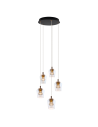 YASKR Lampa Wisząca Tasa Round 5xLED czarna PL0144-5  Czarny