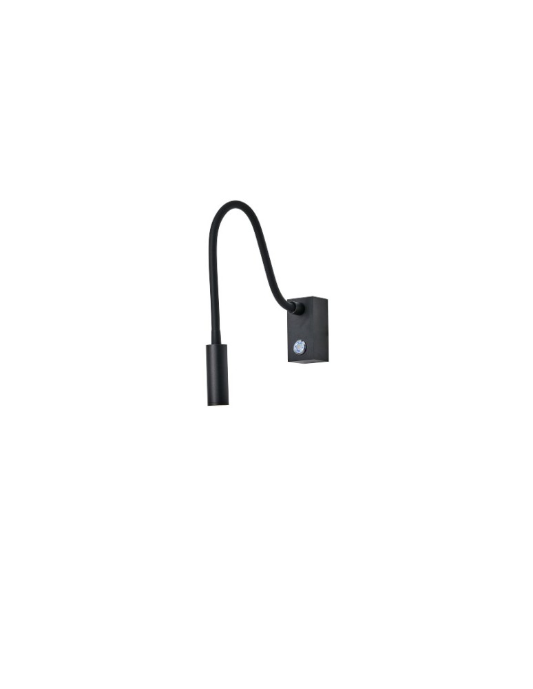 YASKR Kinkiet Adjusta 1xLED czarny WL0117-BK 20 cm Czarny
