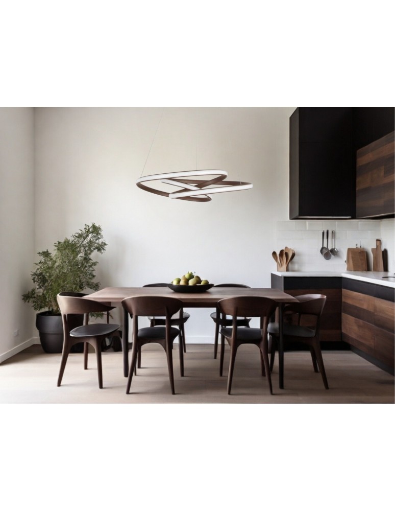 Lampy wiszące LED - Luces Exclusivas IBIZA Wisząca LED 43W 3013lm 3000K Ściemnialna brązowy szczotkowany LE41654 - product kolory-swiatla.pl 3