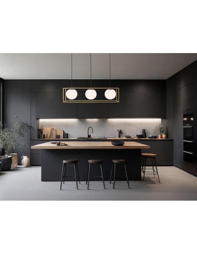 Lampy wiszące na listwie - Luces Exclusivas PLATA Wisząca 3xE14 LED mosiądz LE41788 - product kolory-swiatla.pl 3