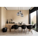 Lampy wiszące potrójne - Luces Exclusivas COLINA Wisząca 3xE27 LED czarny/dymiony LE41972 - produkt 3