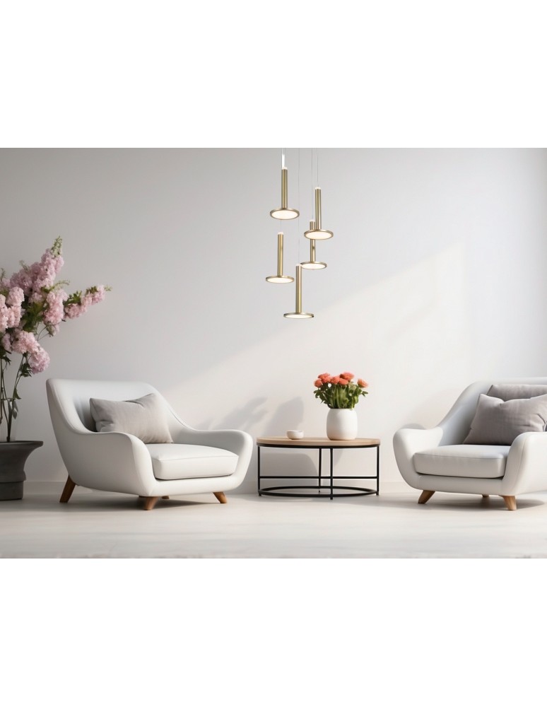 Lampy wiszące LED - Luces Exclusivas ESQUEL Wisząca LED 53W 1967lm 3000K złoty LE41992 - product kolory-swiatla.pl 3