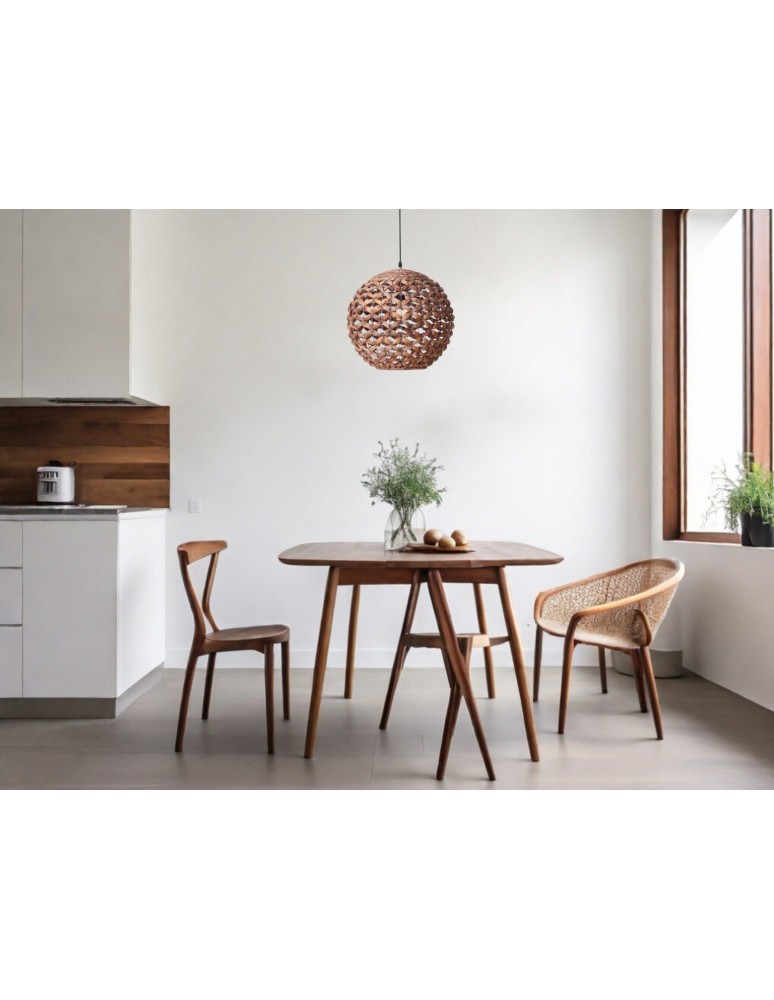 Lampy wiszące boho - Luces Exclusivas PARANA Wisząca 1xE27 LED naturalny/czarny LE42135 - product kolory-swiatla.pl 3