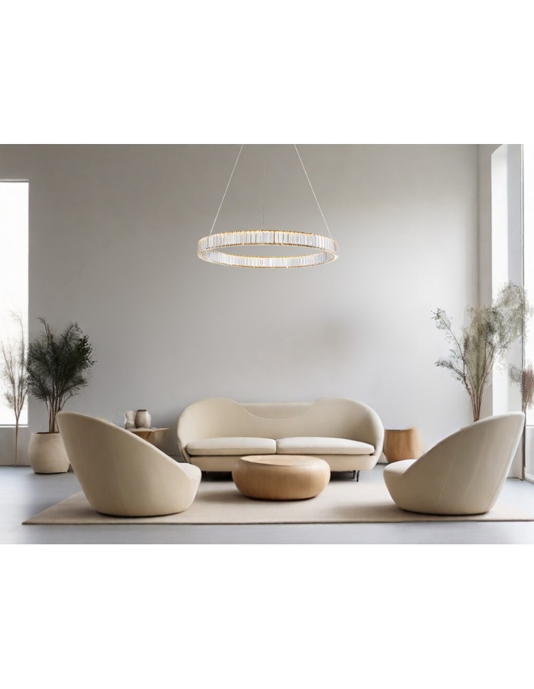 Luces Exclusivas BAUTA Wisząca Nowoczesna złoty i odcienie złota 1xLED max 47W 3500K LE42675