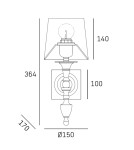 Kinkiety w stylu Hampton - CosmoLight Kinkiet AUSTIN W01149BK-WH Czarny - product 2
