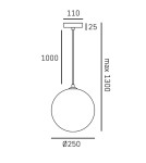Lampy wiszące kule - CosmoLight Lampa wisząca HALE P01500BK Czarny - product 2