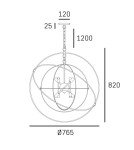 Lampy wiszące geometryczne - CosmoLight Lampa wisząca ROXBURY P08593AU Złoty, Czarny - product 2