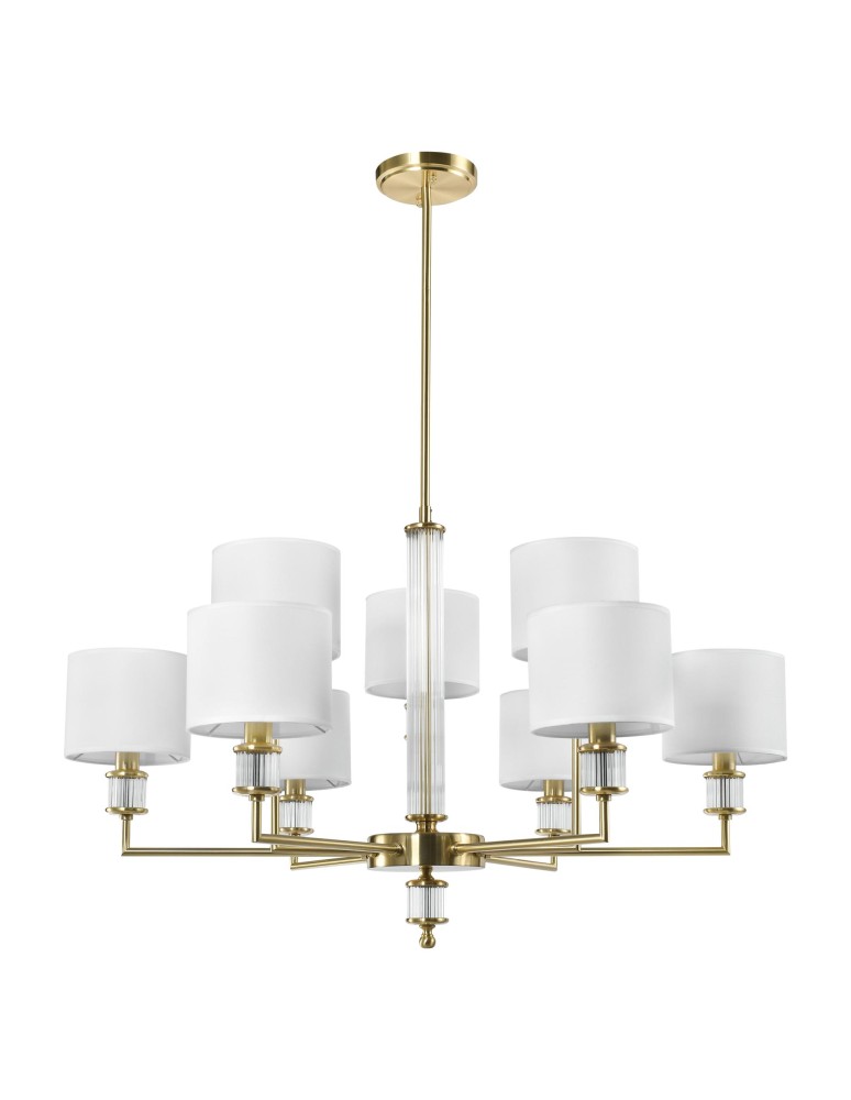 Żyrandole w stylu Hampton - CosmoLight Lampa wisząca SUTTON P06692BR-WH Mosiądz - product kolory-swiatla.pl 2