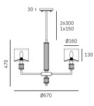 Żyrandole w stylu Hampton - CosmoLight Lampa wisząca SUTTON P06692BR-WH Mosiądz - product 3