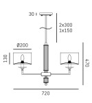 Żyrandole w stylu Hampton - CosmoLight Lampa wisząca SUTTON P02838BR-WH Mosiądz - product 3