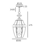 Lampy zewnętrzne wiszące - CosmoLight Lampa wisząca WHITLEY P02890AU Złoty - product 2
