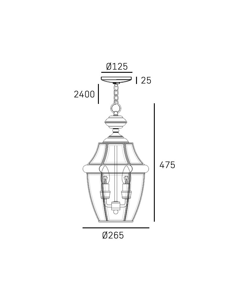 Lampy zewnętrzne wiszące - CosmoLight Lampa wisząca WHITLEY P02890AU Złoty - product kolory-swiatla.pl 2