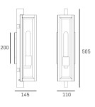 Kinkiety zewnętrzne - CosmoLight Kinkiet DOVER W01088BK Czarny - product 2