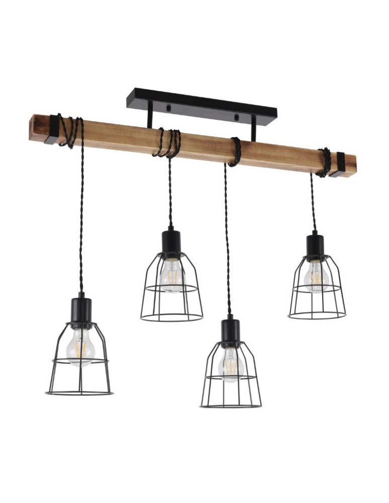 Lampy wiszące loftowe - ITALUX PONTE Wisząca Czarny 4xE27 PND-4290-4-L - produkt kolory-swiatla.pl 1