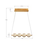 Lampy wiszące na listwie - Light Prestige Lampa wisząca Brillant 4 złota LED CCT LP-3303/4L GD - product 4