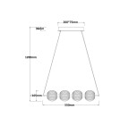 Lampy wiszące na listwie - Light Prestige Lampa wisząca Brillant 4 złota LED CCT LP-3303/4L GD - product 5