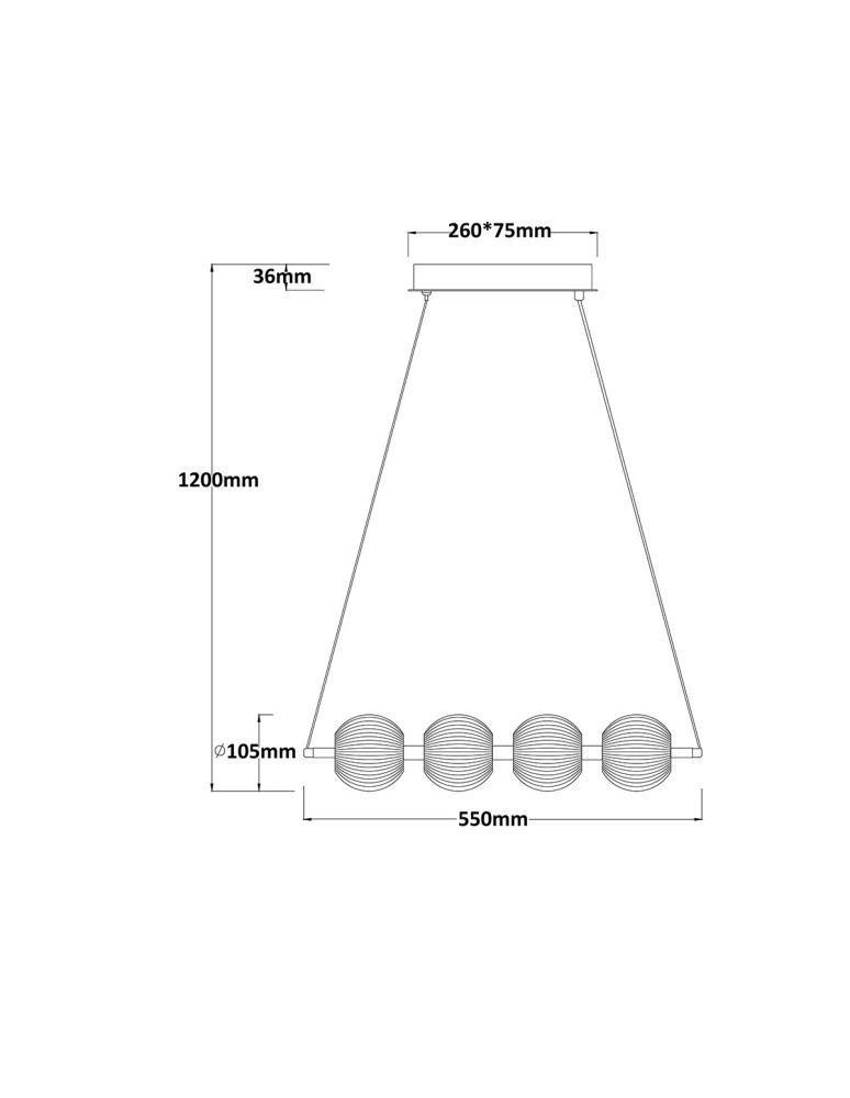 Light Prestige Lampa wisząca Brillant 4 złota LED CCT LP-3303/4L GD