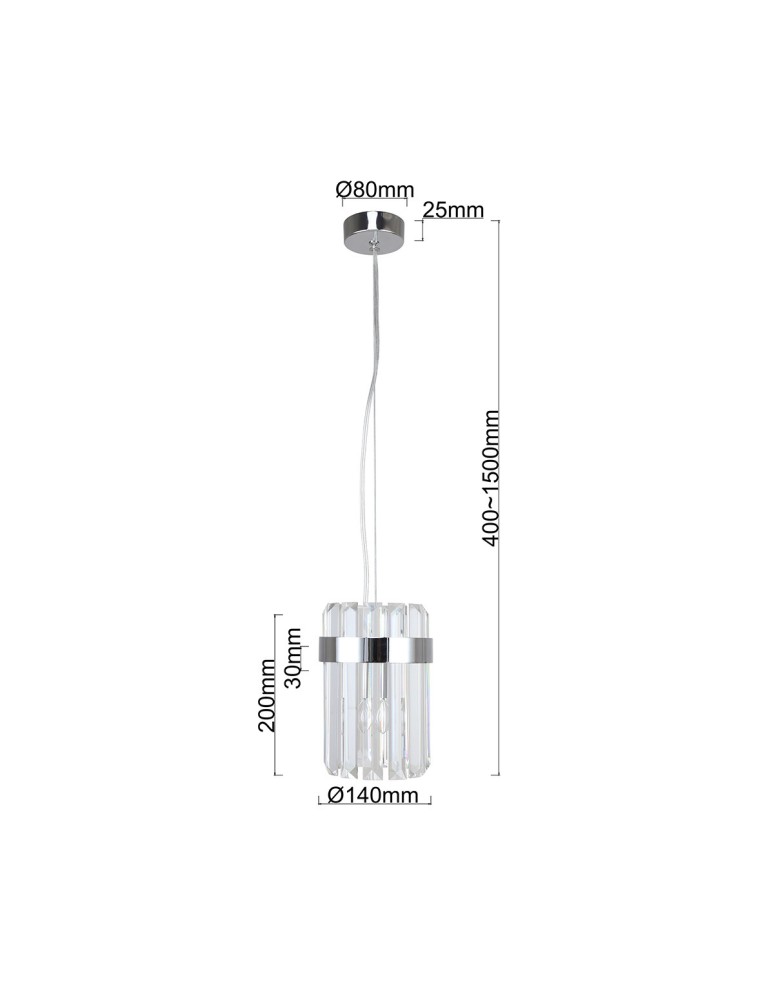 Light Prestige Lampa wisząca Vetro 1 chrom 1xE14 LP-2910/1P CH Light Prestige Lampa wisząca Vetro 1 chrom 1xE14 LP-2910/1P CH
