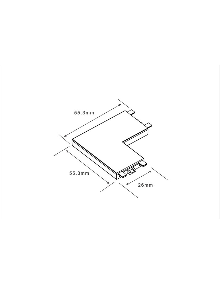 Akcesoria do szynoprzewodów magnetycznych - Light Prestige Łącznik natynkowy L Magnetic Slim biały LP-656-MAG SLIM łącznik L SM WH - product kolory-swiatla.pl 3