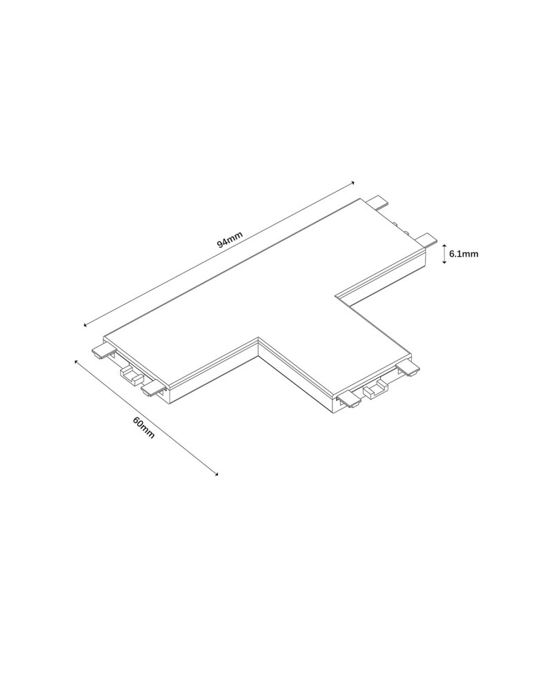 Akcesoria do szynoprzewodów magnetycznych - Light Prestige Łącznik natynkowy T Magnetic Slim biały LP-656-MAG SLIM łącznik T SM WH - product kolory-swiatla.pl 3