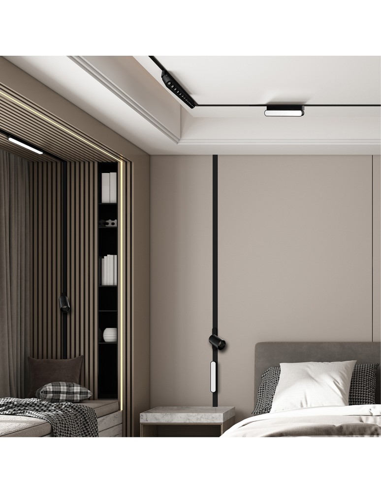 Akcesoria do szynoprzewodów magnetycznych - Light Prestige Łącznik natynkowy T Magnetic Slim czarny LP-656-MAG SLIM łącznik T SM BK - product kolory-swiatla.pl 2