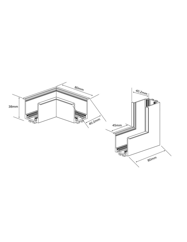 Light Prestige Łącznik podtynkowy L sufit-ściana Magnetic Slim biały LP-656-MAG SLIM L RS kąt WH Light Prestige Łącznik podtynkowy L sufit-ściana Magnetic Slim biały LP-656-MAG SLIM L RS kąt WH
